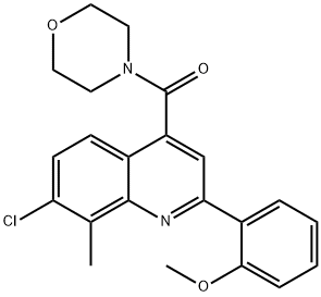 [7-chloro-2-(2-methoxyphenyl)-8-methylquinolin-4-yl]-morpholin-4-ylmethanone Struktur