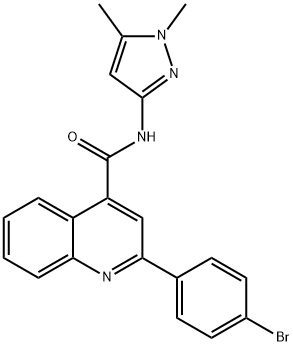 2-(4-bromophenyl)-N-(1,5-dimethylpyrazol-3-yl)quinoline-4-carboxamide Struktur