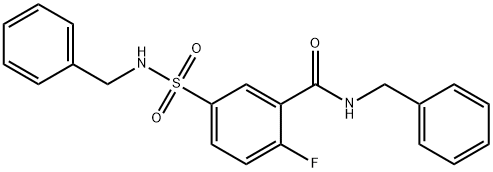 N-benzyl-5-(benzylsulfamoyl)-2-fluorobenzamide Struktur