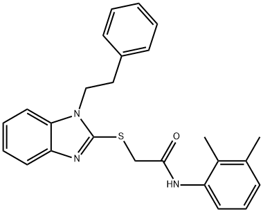 N-(2,3-dimethylphenyl)-2-[1-(2-phenylethyl)benzimidazol-2-yl]sulfanylacetamide Struktur