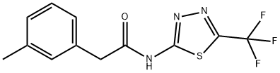 2-(3-methylphenyl)-N-[5-(trifluoromethyl)-1,3,4-thiadiazol-2-yl]acetamide Struktur