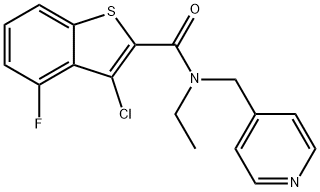 3-chloro-N-ethyl-4-fluoro-N-(pyridin-4-ylmethyl)-1-benzothiophene-2-carboxamide Struktur