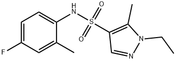 1-ethyl-N-(4-fluoro-2-methylphenyl)-5-methylpyrazole-4-sulfonamide Struktur