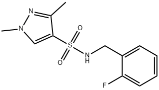 N-[(2-fluorophenyl)methyl]-1,3-dimethylpyrazole-4-sulfonamide Struktur