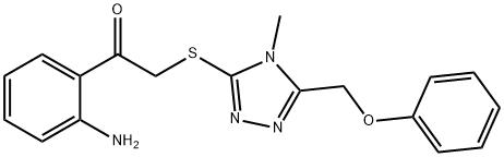 1-(2-aminophenyl)-2-[[4-methyl-5-(phenoxymethyl)-1,2,4-triazol-3-yl]sulfanyl]ethanone Struktur