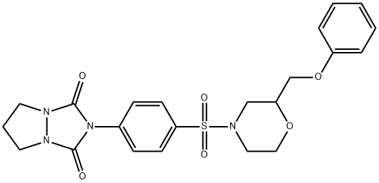 2-[4-[2-(phenoxymethyl)morpholin-4-yl]sulfonylphenyl]-6,7-dihydro-5H-pyrazolo[1,2-a][1,2,4]triazole-1,3-dione Struktur