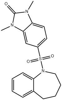 1,3-dimethyl-5-(2,3,4,5-tetrahydro-1-benzazepin-1-ylsulfonyl)benzimidazol-2-one Struktur