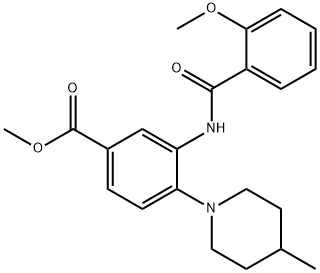 methyl 3-[(2-methoxybenzoyl)amino]-4-(4-methylpiperidin-1-yl)benzoate Struktur