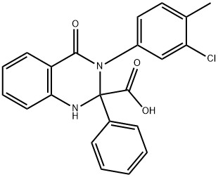 3-(3-chloro-4-methylphenyl)-4-oxo-2-phenyl-1H-quinazoline-2-carboxylic acid Struktur