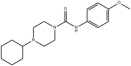 4-cyclohexyl-N-(4-methoxyphenyl)piperazine-1-carboxamide Struktur