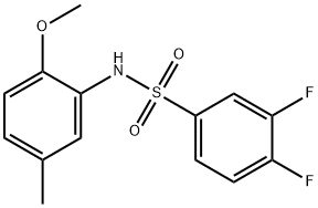 3,4-difluoro-N-(2-methoxy-5-methylphenyl)benzenesulfonamide Struktur