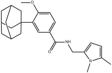 3-(1-adamantyl)-N-[(1,5-dimethylpyrrol-2-yl)methyl]-4-methoxybenzamide Struktur