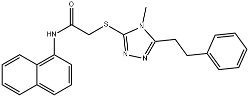 2-[[4-methyl-5-(2-phenylethyl)-1,2,4-triazol-3-yl]sulfanyl]-N-naphthalen-1-ylacetamide Struktur