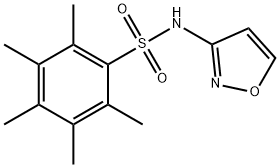 2,3,4,5,6-pentamethyl-N-(1,2-oxazol-3-yl)benzenesulfonamide Struktur