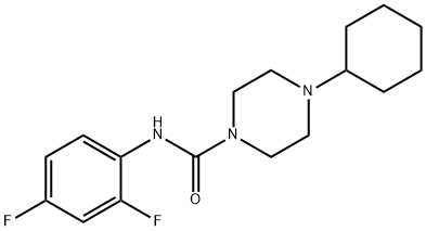 4-cyclohexyl-N-(2,4-difluorophenyl)piperazine-1-carboxamide Struktur