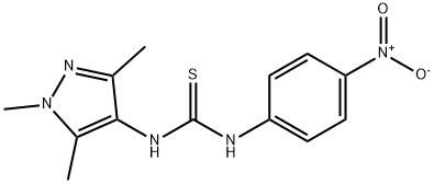 1-(4-nitrophenyl)-3-(1,3,5-trimethylpyrazol-4-yl)thiourea Struktur