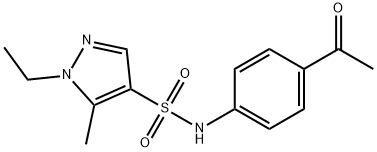 N-(4-acetylphenyl)-1-ethyl-5-methylpyrazole-4-sulfonamide Struktur