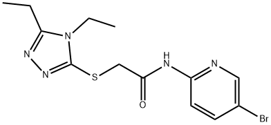 N-(5-bromopyridin-2-yl)-2-[(4,5-diethyl-1,2,4-triazol-3-yl)sulfanyl]acetamide Struktur