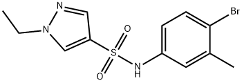 N-(4-bromo-3-methylphenyl)-1-ethylpyrazole-4-sulfonamide Struktur