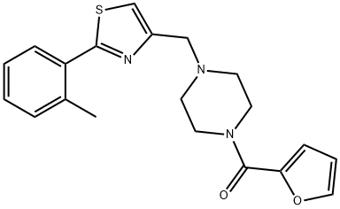 furan-2-yl-[4-[[2-(2-methylphenyl)-1,3-thiazol-4-yl]methyl]piperazin-1-yl]methanone Struktur