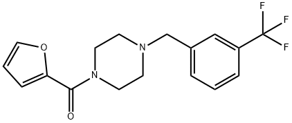 furan-2-yl-[4-[[3-(trifluoromethyl)phenyl]methyl]piperazin-1-yl]methanone Struktur