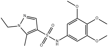 1-ethyl-5-methyl-N-(3,4,5-trimethoxyphenyl)pyrazole-4-sulfonamide Struktur