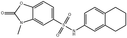 3-methyl-2-oxo-N-(5,6,7,8-tetrahydronaphthalen-2-yl)-1,3-benzoxazole-5-sulfonamide Struktur