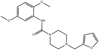 N-(2,5-dimethoxyphenyl)-4-(furan-2-ylmethyl)piperazine-1-carboxamide Struktur