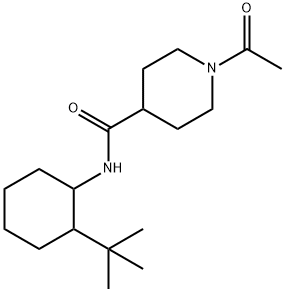 1-acetyl-N-(2-tert-butylcyclohexyl)piperidine-4-carboxamide Struktur