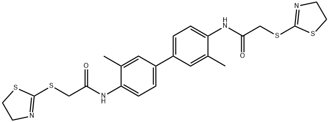 2-(4,5-dihydro-1,3-thiazol-2-ylsulfanyl)-N-[4-[4-[[2-(4,5-dihydro-1,3-thiazol-2-ylsulfanyl)acetyl]amino]-3-methylphenyl]-2-methylphenyl]acetamide Struktur