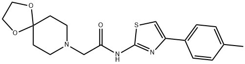 2-(1,4-dioxa-8-azaspiro[4.5]decan-8-yl)-N-[4-(4-methylphenyl)-1,3-thiazol-2-yl]acetamide Struktur