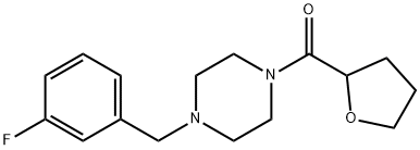 [4-[(3-fluorophenyl)methyl]piperazin-1-yl]-(oxolan-2-yl)methanone Struktur