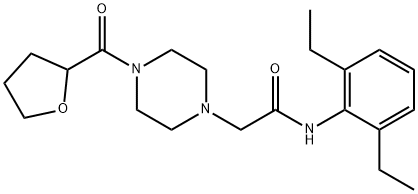 N-(2,6-diethylphenyl)-2-[4-(oxolane-2-carbonyl)piperazin-1-yl]acetamide Struktur