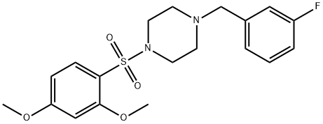 1-(2,4-dimethoxyphenyl)sulfonyl-4-[(3-fluorophenyl)methyl]piperazine Struktur