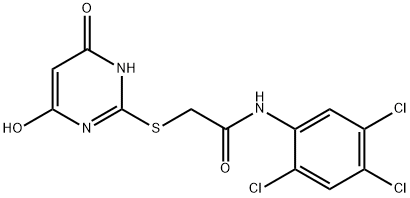 2-[(4-hydroxy-6-oxo-1H-pyrimidin-2-yl)sulfanyl]-N-(2,4,5-trichlorophenyl)acetamide Struktur