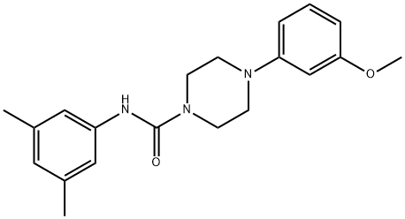 N-(3,5-dimethylphenyl)-4-(3-methoxyphenyl)piperazine-1-carboxamide Struktur