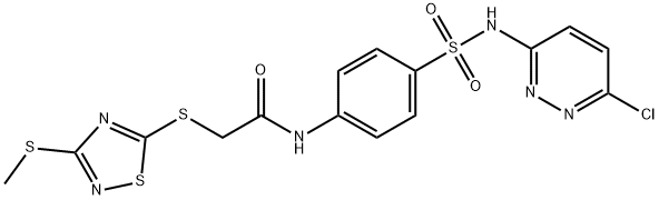 N-[4-[(6-chloropyridazin-3-yl)sulfamoyl]phenyl]-2-[(3-methylsulfanyl-1,2,4-thiadiazol-5-yl)sulfanyl]acetamide Struktur