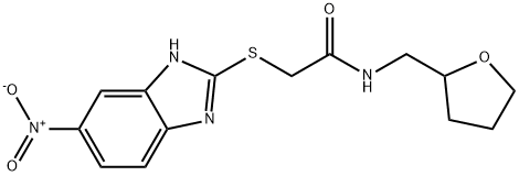 2-[(6-nitro-1H-benzimidazol-2-yl)sulfanyl]-N-(oxolan-2-ylmethyl)acetamide Struktur