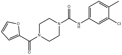 N-(3-chloro-4-methylphenyl)-4-(furan-2-carbonyl)piperazine-1-carboxamide Struktur