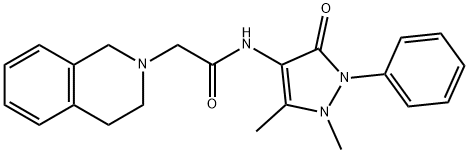 2-(3,4-dihydro-1H-isoquinolin-2-yl)-N-(1,5-dimethyl-3-oxo-2-phenylpyrazol-4-yl)acetamide Struktur