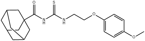 N-[2-(4-methoxyphenoxy)ethylcarbamothioyl]adamantane-1-carboxamide Structure