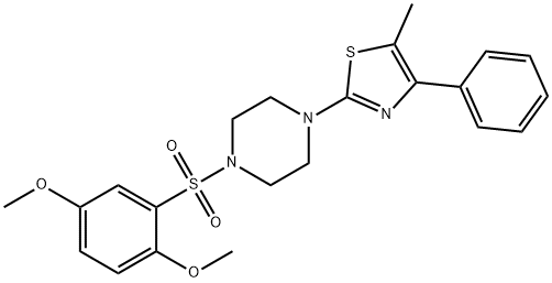 2-[4-(2,5-dimethoxyphenyl)sulfonylpiperazin-1-yl]-5-methyl-4-phenyl-1,3-thiazole Struktur