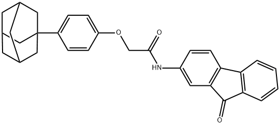 2-[4-(1-adamantyl)phenoxy]-N-(9-oxofluoren-2-yl)acetamide Struktur