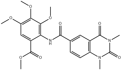 methyl 2-[(1,3-dimethyl-2,4-dioxoquinazoline-6-carbonyl)amino]-3,4,5-trimethoxybenzoate Struktur