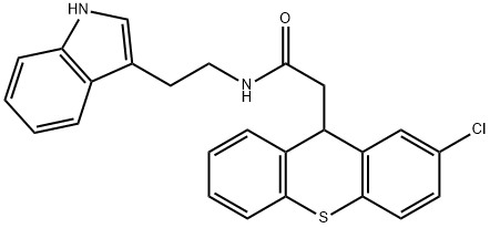 2-(2-chloro-9H-thioxanthen-9-yl)-N-[2-(1H-indol-3-yl)ethyl]acetamide Struktur