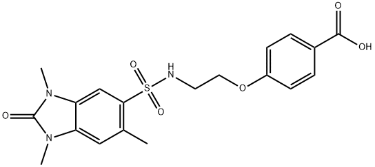 4-[2-[(1,3,6-trimethyl-2-oxobenzimidazol-5-yl)sulfonylamino]ethoxy]benzoic acid Structure