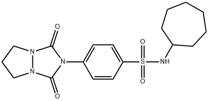 N-cycloheptyl-4-(1,3-dioxo-6,7-dihydro-5H-pyrazolo[1,2-a][1,2,4]triazol-2-yl)benzenesulfonamide Struktur