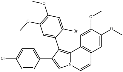 1-(2-bromo-4,5-dimethoxyphenyl)-2-(4-chlorophenyl)-8,9-dimethoxypyrrolo[2,1-a]isoquinoline Struktur