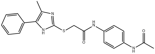 N-(4-acetamidophenyl)-2-[(5-methyl-4-phenyl-1H-imidazol-2-yl)sulfanyl]acetamide Struktur