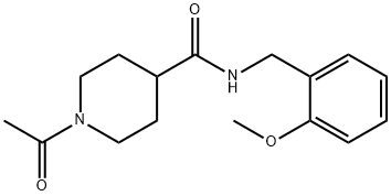 1-acetyl-N-[(2-methoxyphenyl)methyl]piperidine-4-carboxamide Struktur